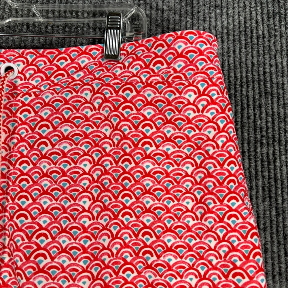 Johnnie O Swim Trunks Shorts Mens 2XL XXL Red Geometric Beach Ocean Pool - Picture 3 of 14